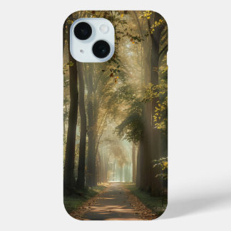 Ethereal Road Under The Trees iPhone 15 Case