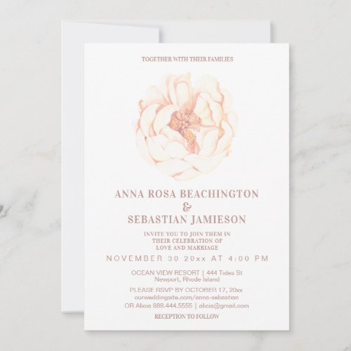 *~* Ethereal ROSE Floral AR8 RSVP Wedding Invitati Invitation