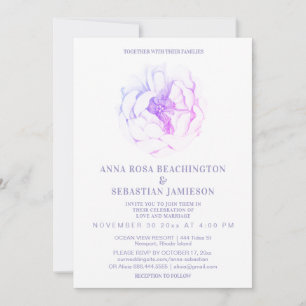*~* Ethereal ROSE Ombre Floral AR8 RSVP Wedding In Invitation