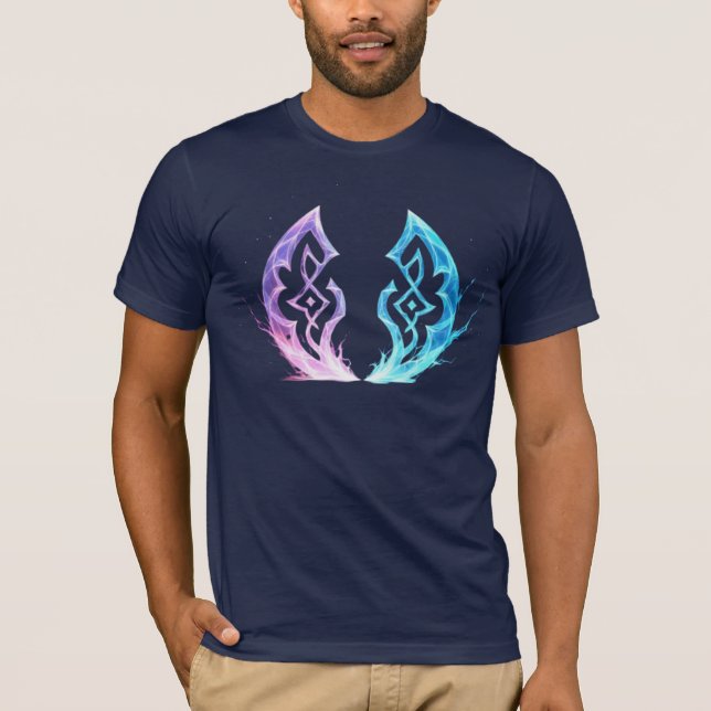 Ethereal Rune Convergence – Arcane Energy Emblem T-Shirt (Front)
