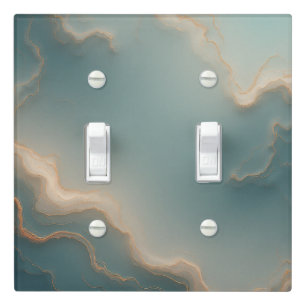Ethereal Sage Blue and Copper Agate Marble  Light Switch Cover