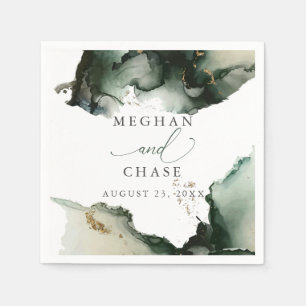 Ethereal Sage Green Watercolor  Abstract Napkins