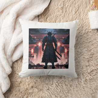 Ethereal Samurai: Misty Guardian Pillow