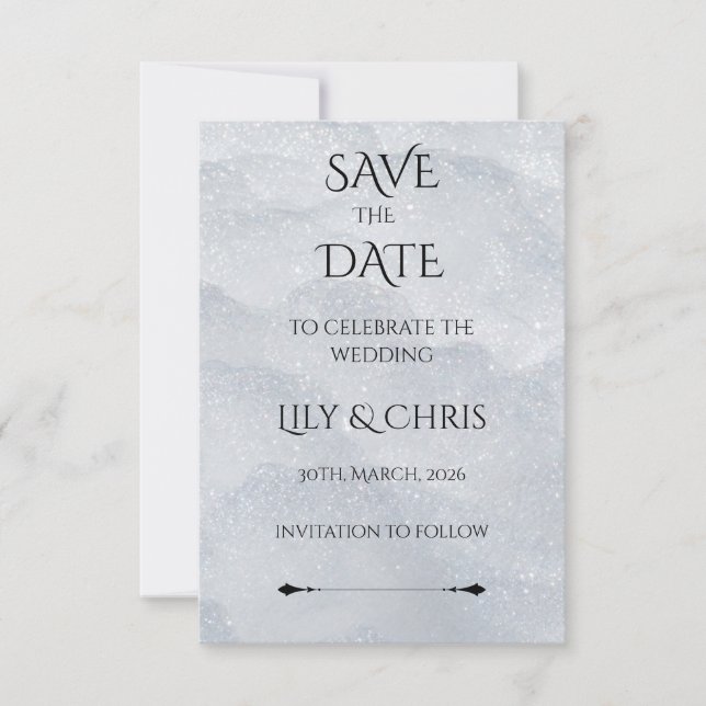 Ethereal Shimmer Save the Date (Front)