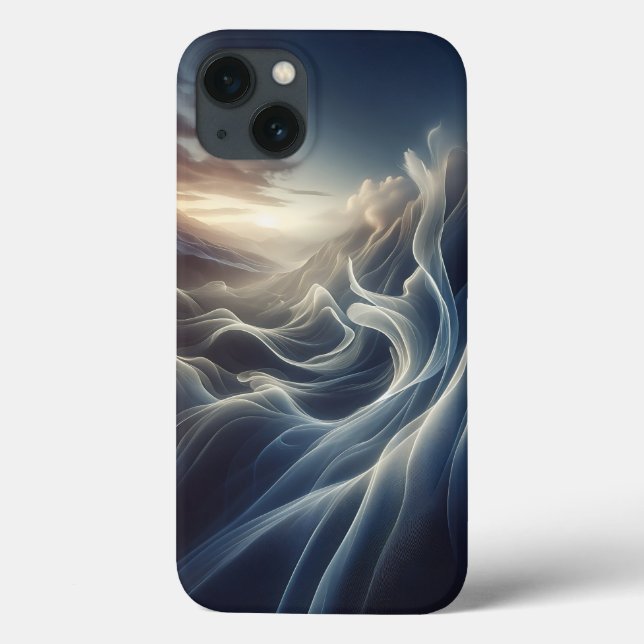 Ethereal Silk Waves Phone Case - Abstract Light Va (Back)