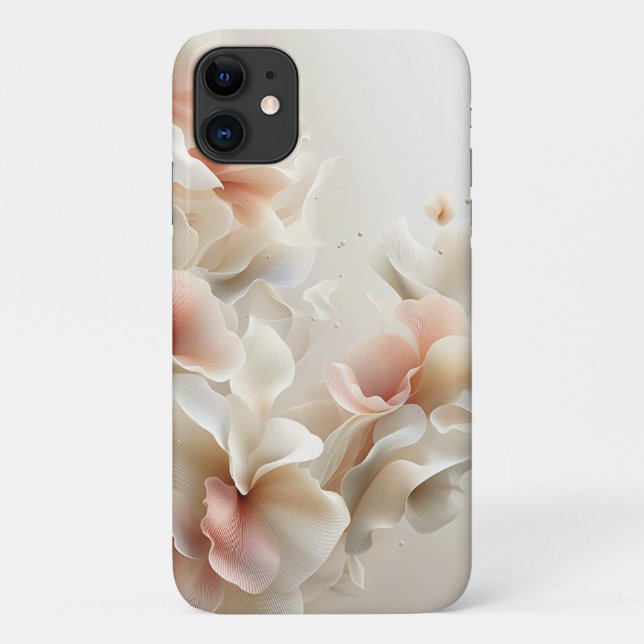 Ethereal Silky Floral Abstract - Elegant Soft Peac Case-Mate iPhone Case (Back)