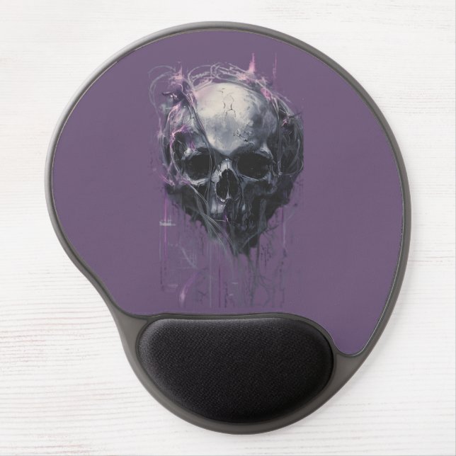 Ethereal Skull Abstract Grunge Dark Art Gel Mouse Pad (Front)
