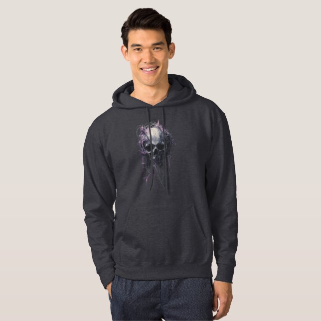 Ethereal Skull Abstract Grunge Dark Art Hoodie (Front Full)