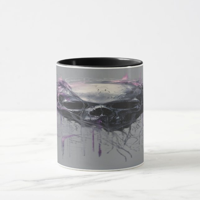 Ethereal Skull Abstract Grunge Dark Art Mug (Center)