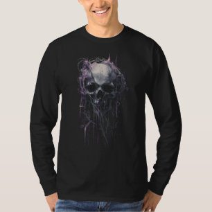 Ethereal Skull Abstract Grunge Dark Long Sleeve T-Shirt