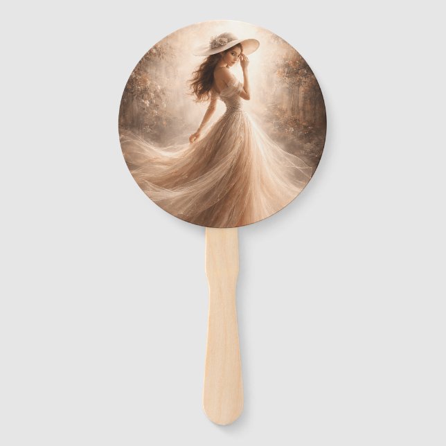 Ethereal Slavic Water Nymph Wedding Program Fan  (Front)