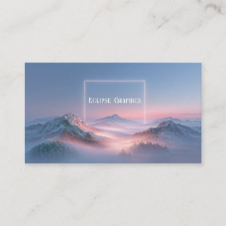Ethereal Snowy Mountain Sunrise Mist Business Card