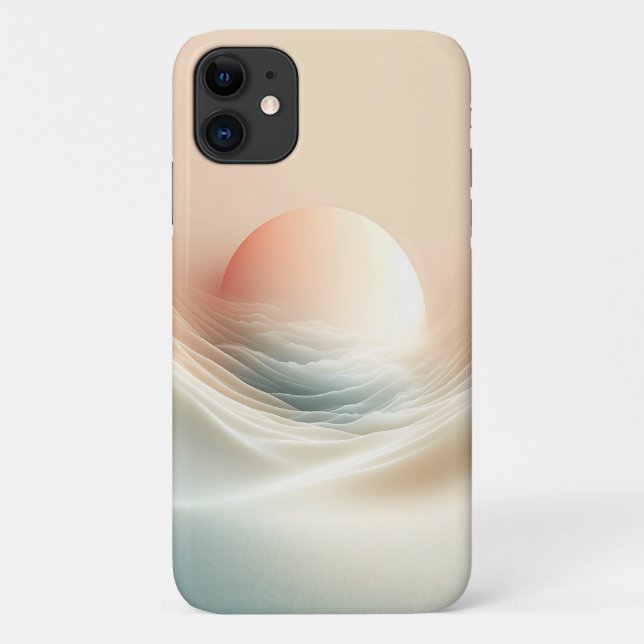 Ethereal Soft Sunrise Waves Aesthetic - Minimalist Case-Mate iPhone Case (Back)