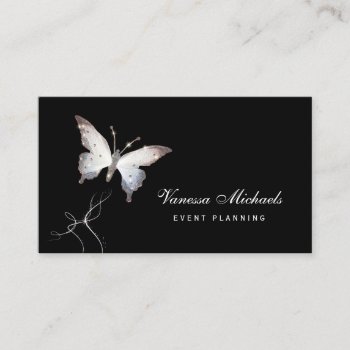 Ethereal Sparkle Butterfly Elegant Event Planner Business Card by GirlyBusinessCards at Zazzle
