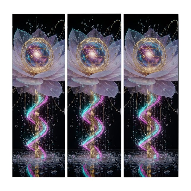Ethereal Spiral Bloom: Shimmering Galaxy Triptych (Front)