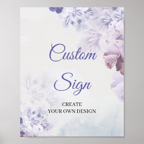 Ethereal spring purple dusty blue rose custom sign