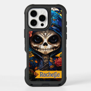 Ethereal Stained Glass & Sugar Skull Guardian iPhone 16 Pro Max Case