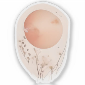 Ethereal Sunset with Wildflowers Sticker