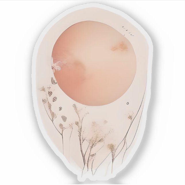 Ethereal Sunset with Wildflowers Sticker (Front)