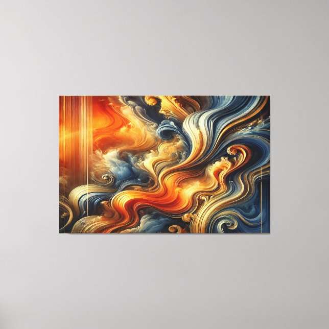 Ethereal Swirl Symphony - Fluid Art Masterpiece Canvas Print (Front)