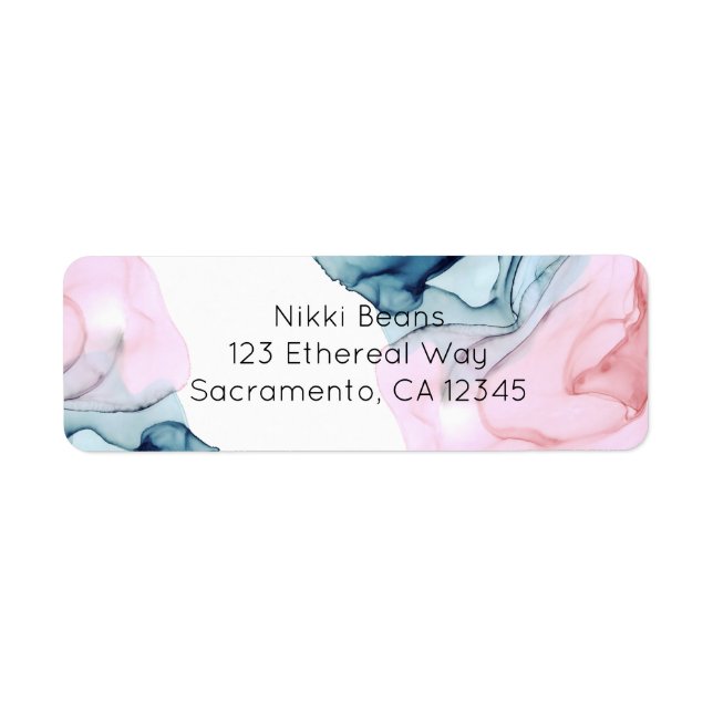Ethereal Teal Pink Elegant Modern Glam Trendy  Label (Front)