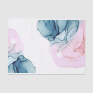 Ethereal Teal & Pink Inky Glamour Elegant Wedding Tissue Paper