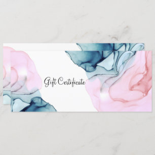 Ethereal Teal & Pink Inky Glamour Gift Certificate Invitation