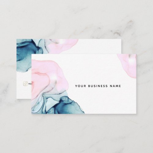 Ethereal Teal  Pink Inky Glamour Modern Elegance Business Card