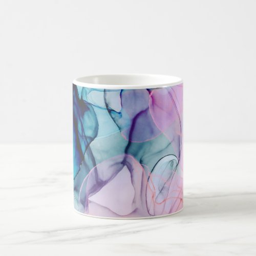 Ethereal Teal Pink Purple Inky Modern Glamour Coffee Mug