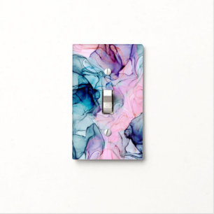 Ethereal Teal Pink Purple Inky Modern Glamour Light Switch Cover