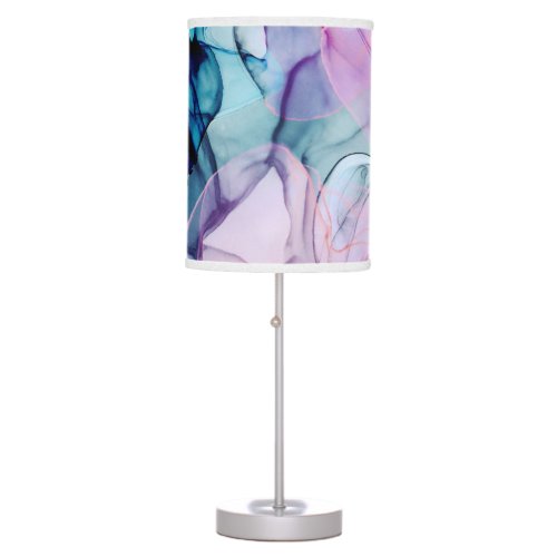 Ethereal Teal Pink Purple Inky Modern Glamour Table Lamp