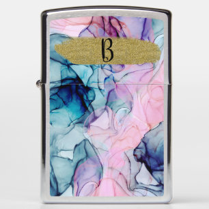 Ethereal Teal Pink Purple Inky Modern Glamour Zippo Lighter