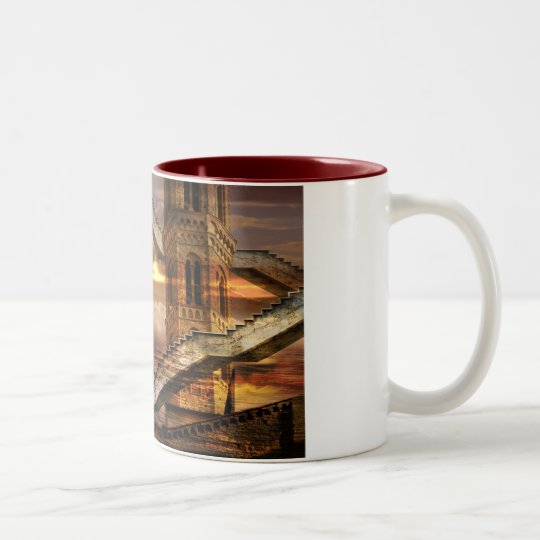 Ethereal towers Two-Tone coffee mug