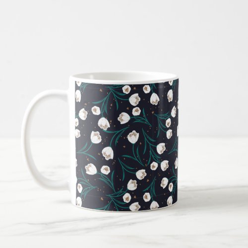 Ethereal Tulip Harmony Abstract Floral Pattern Coffee Mug