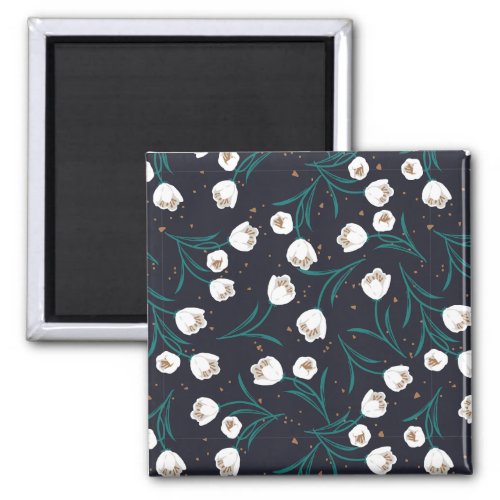 Ethereal Tulip Harmony Abstract Floral Pattern Magnet