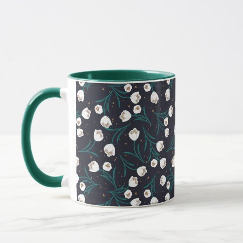 Ethereal Tulip Harmony Abstract Floral Pattern Mug