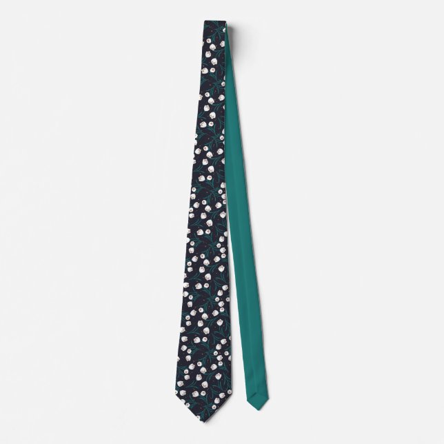 Ethereal Tulip Harmony Abstract Floral Pattern Neck Tie (Front)
