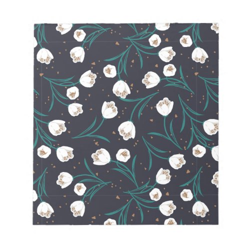 Ethereal Tulip Harmony Abstract Floral Pattern Notepad