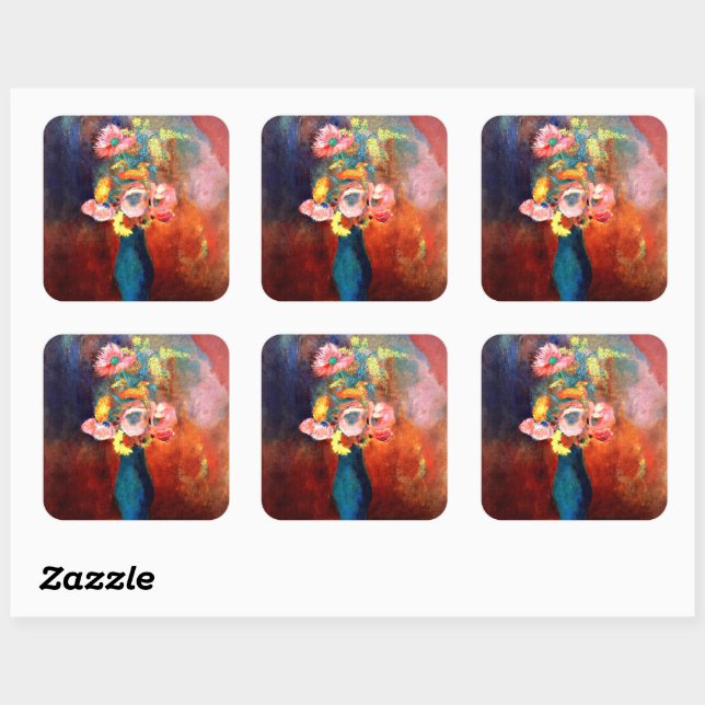 Ethereal Vase of Flowers Square Sticker (Sheet)