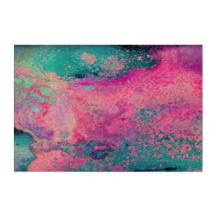 “Ethereal Vellum” – Pink Teal Blue Abstract    Acrylic Print