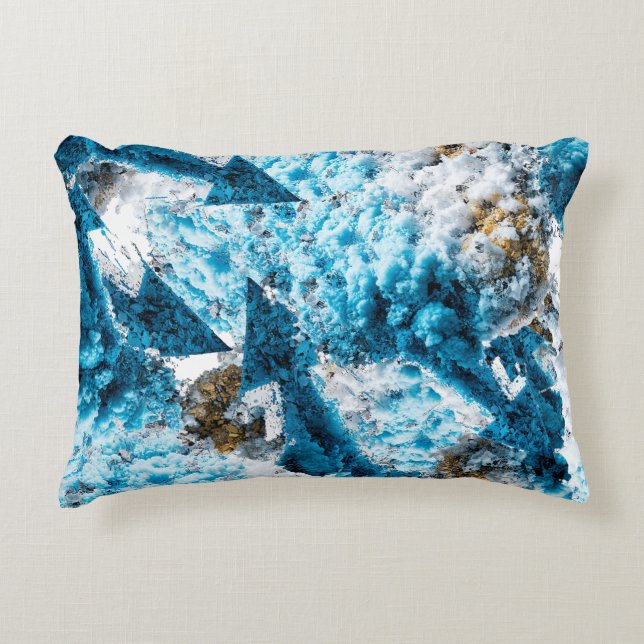 Ethereal Velocity: Geometric Cloud & Arrow Fusion Accent Pillow (Front)