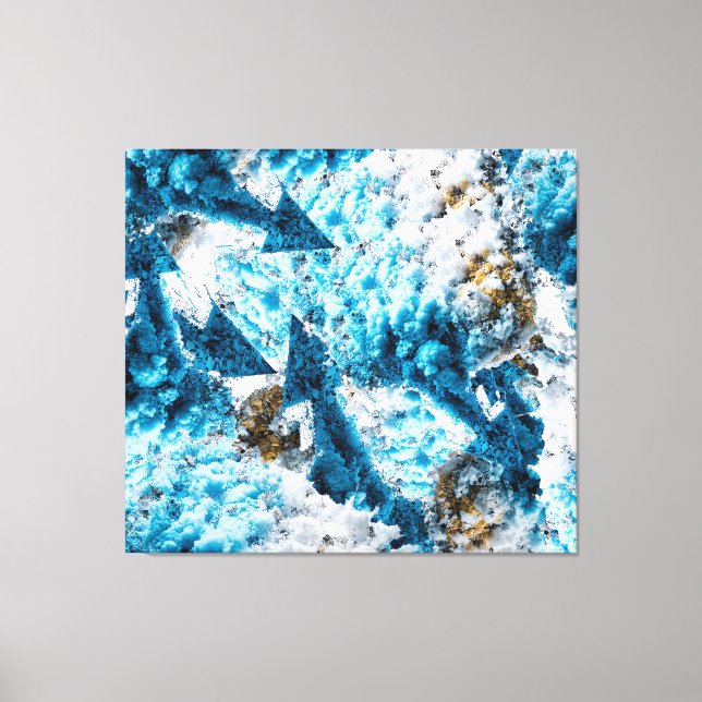 Ethereal Velocity: Geometric Cloud & Arrow Fusion Canvas Print (Front)