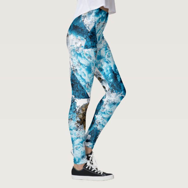 Ethereal Velocity: Geometric Cloud & Arrow Fusion Leggings (Right)