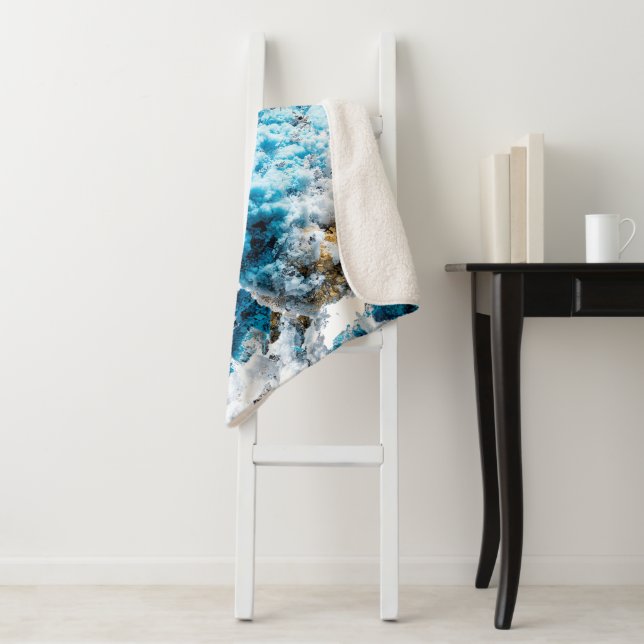 Ethereal Velocity: Geometric Cloud & Arrow Fusion Sherpa Blanket (In Situ)