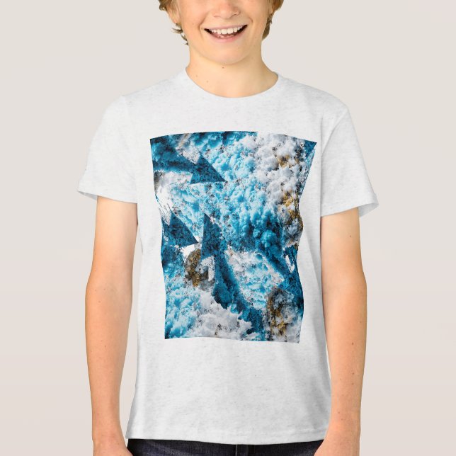Ethereal Velocity: Geometric Cloud & Arrow Fusion Tri-Blend Shirt (Front)