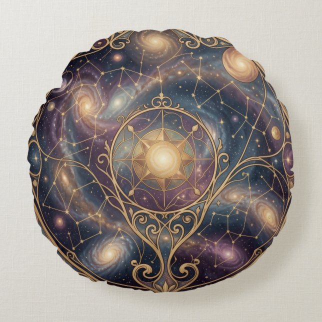 Ethereal Vision – Beyond Reality Round Pillow (Front)