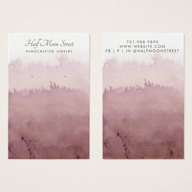 Ethereal Watercolor Earring Jewelry Display Card (Front & Back)