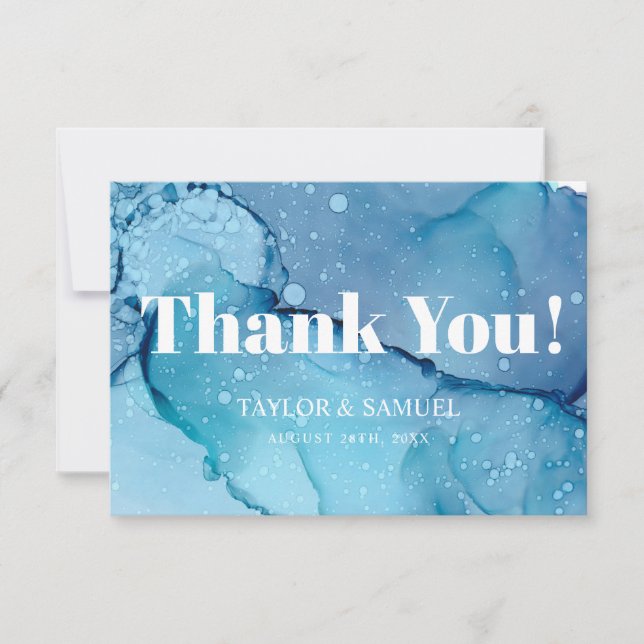 Ethereal Wave Wedding Thank You Cards V07 (Front)
