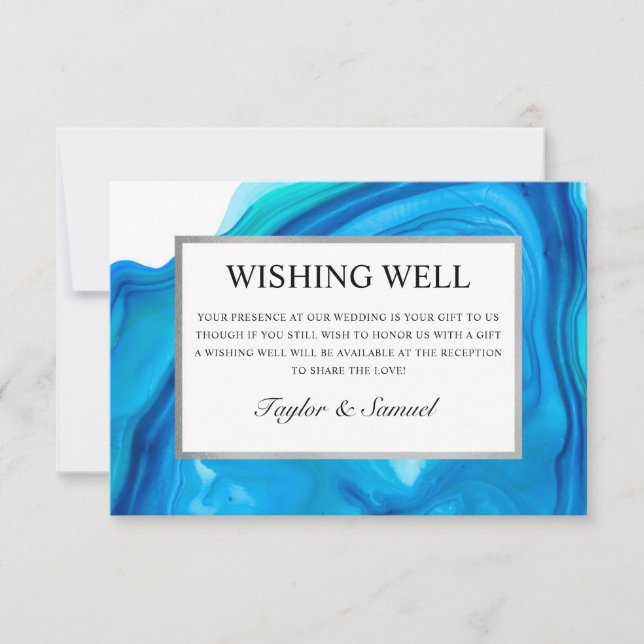 Ethereal Wave Wishing Well Wedding Card Gifts Card (Front)