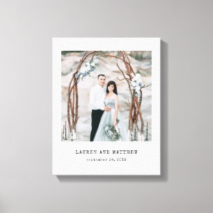 Ethereal Wedding Photo and Typewriter Text Canvas Print